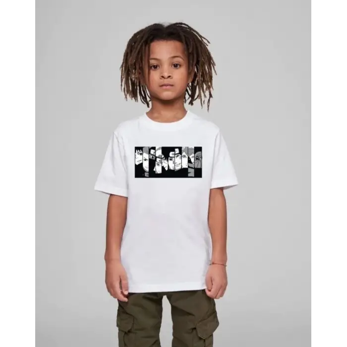 iegiyim™ Çocuk Unisex Baskılı T-Shirt - Beyaz