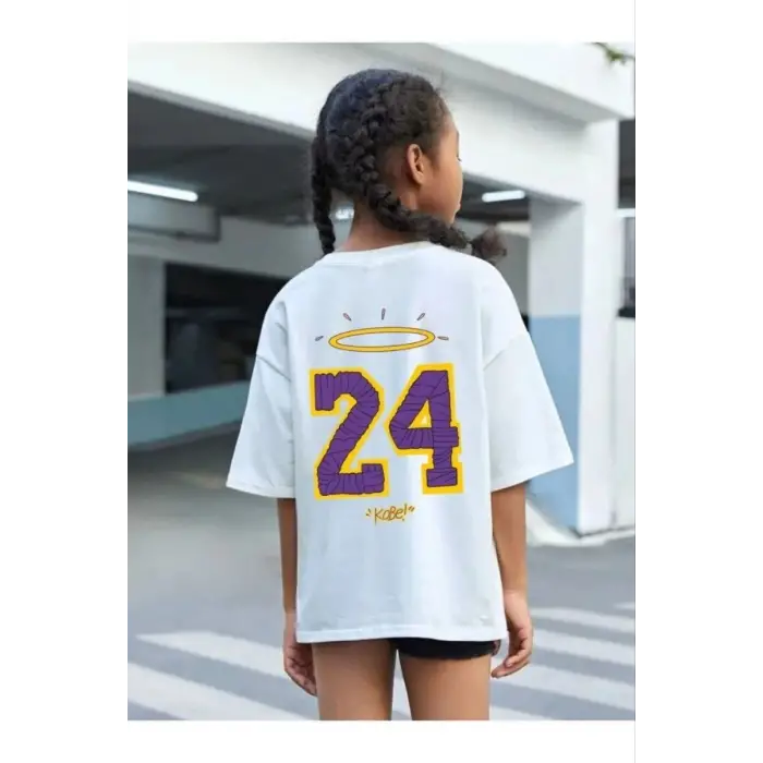 iegiyim™ Çocuk Unisex Baskılı T-Shirt - Beyaz