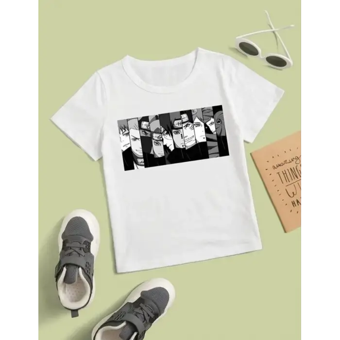 iegiyim™ Çocuk Unisex Baskılı T-Shirt - Beyaz