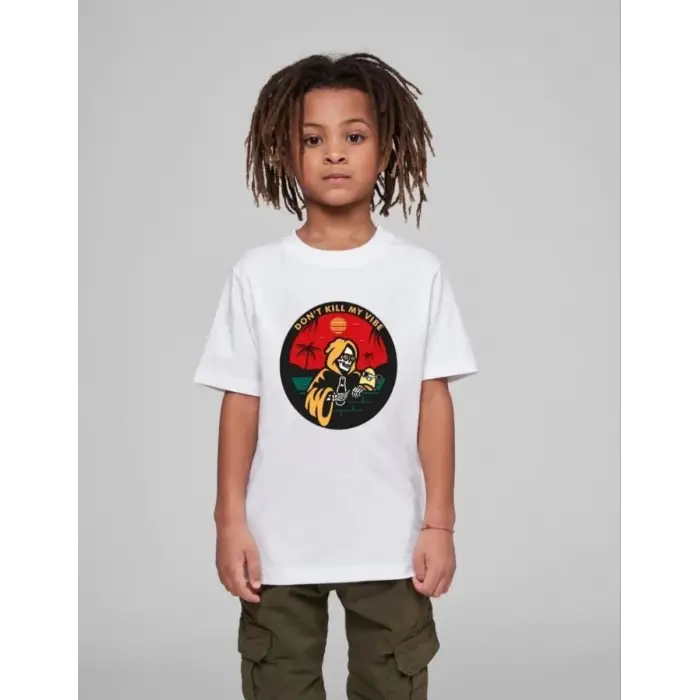 iegiyim™ Çocuk Unisex Baskılı T-Shirt - Beyaz