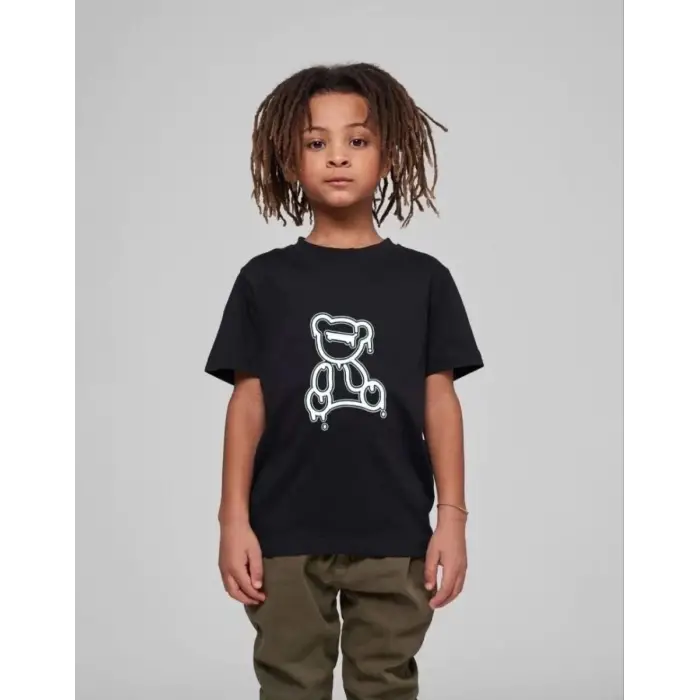 iegiyim™ Çocuk Unisex Baskılı T-Shirt - Siyah