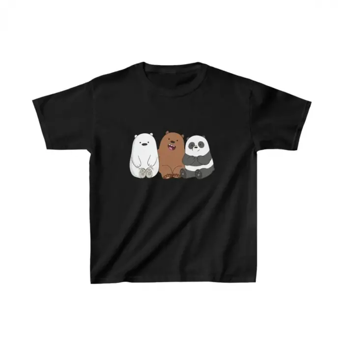 iegiyim™ Çocuk Unisex Baskılı T-Shirt - Siyah
