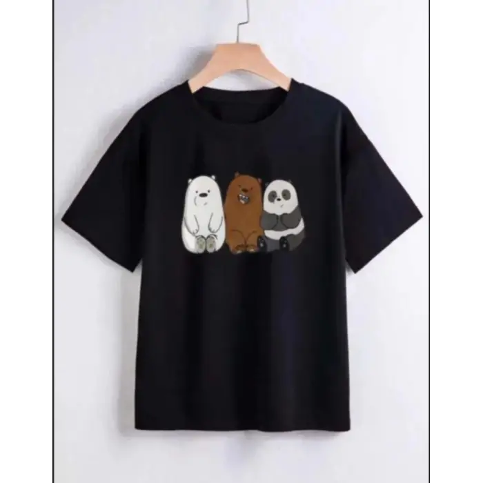 iegiyim™ Çocuk Unisex Baskılı T-Shirt - Siyah