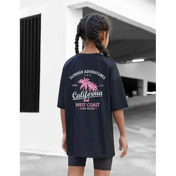 iegiyim™ Çocuk Unisex Baskılı T-Shirt - Siyah