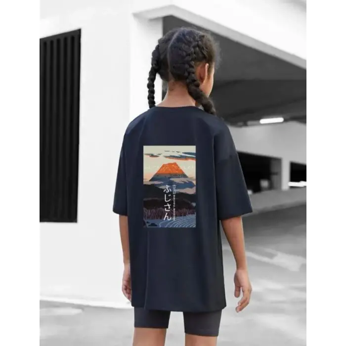 iegiyim™ Çocuk Unisex Baskılı T-Shirt - Siyah