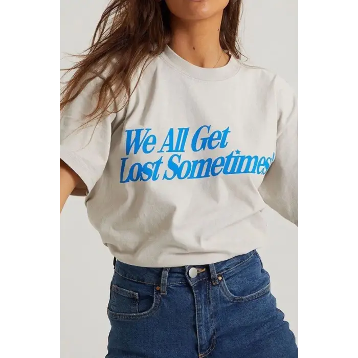iegiyim™ Kadın Baskılı Oversize kısa kol T-Shirt - Beyaz