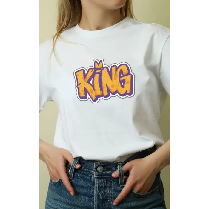 iegiyim™ Unisex Oversize 24/1 Penye DTF Baskılı Tişört - DTF111