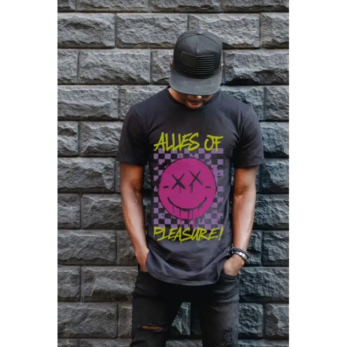 iegiyim™ Unisex Oversize 24/1 Penye DTF Baskılı Tişört - DTF123