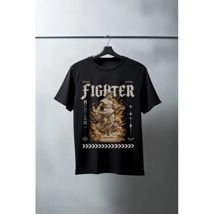 iegiyim™ Unisex Oversize 24/1 Penye DTF Baskılı Tişört - DTF139