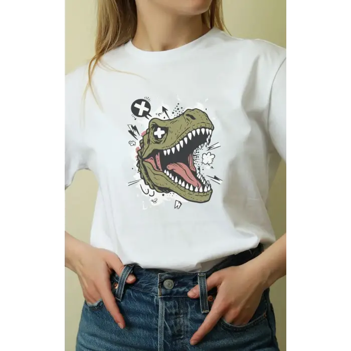 iegiyim™ Unisex Oversize 24/1 Penye DTF Baskılı Tişört - DTF148