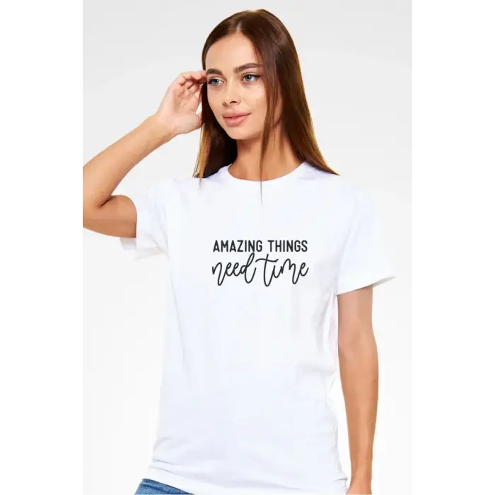 iegiyim™ Unisex Oversize 24/1 Penye DTF Baskılı Tişört - DTF196