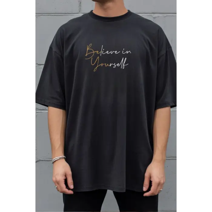 iegiyim™ Unisex Oversize 24/1 Penye DTF Baskılı Tişört - DTF279