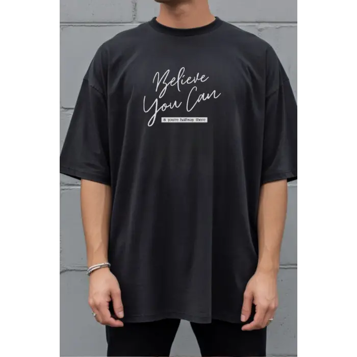 iegiyim™ Unisex Oversize 24/1 Penye DTF Baskılı Tişört - DTF280