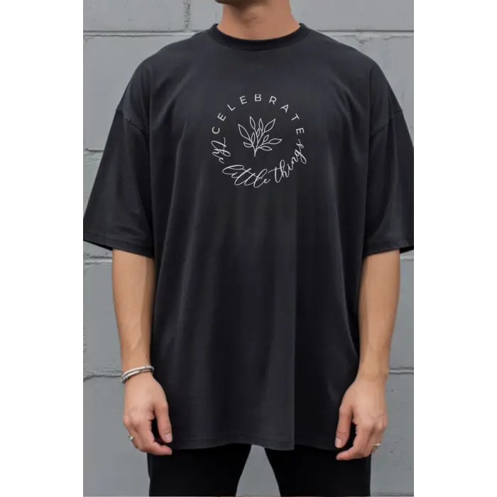 iegiyim™ Unisex Oversize 24/1 Penye DTF Baskılı Tişört - DTF282