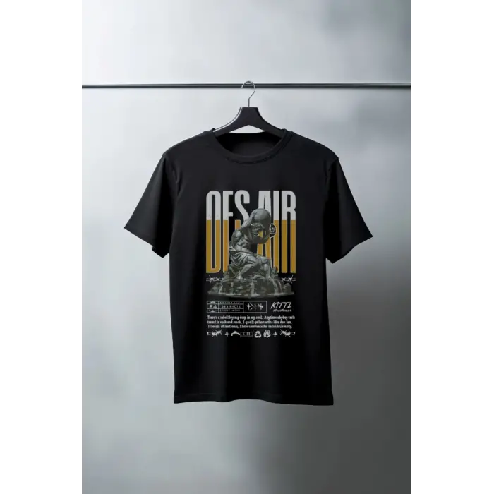 iegiyim™ Unisex Oversize 24/1 Penye DTF Baskılı Tişört - DTF74