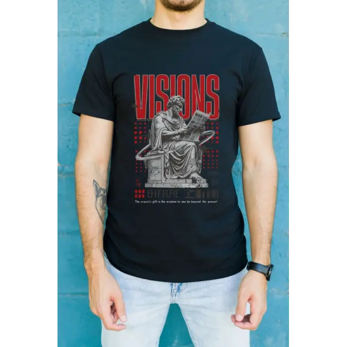 iegiyim™ Unisex Oversize 24/1 Penye DTF Baskılı Tişört - DTF77