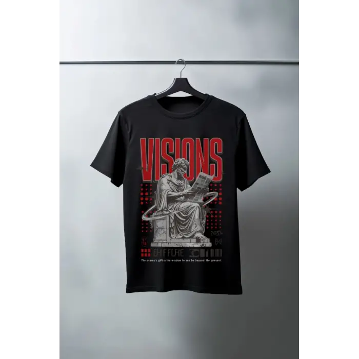 iegiyim™ Unisex Oversize 24/1 Penye DTF Baskılı Tişört - DTF77