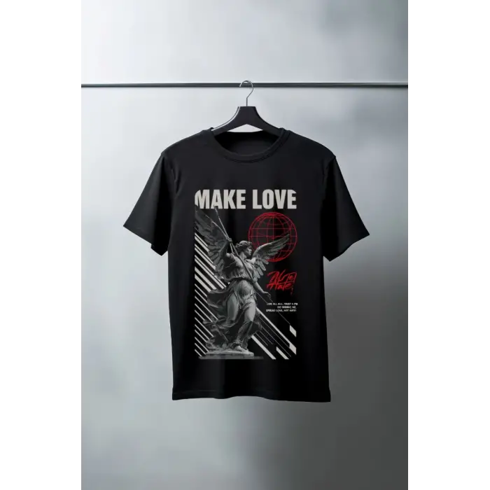 iegiyim™ Unisex Oversize 24/1 Penye DTF Baskılı Tişört - DTF78