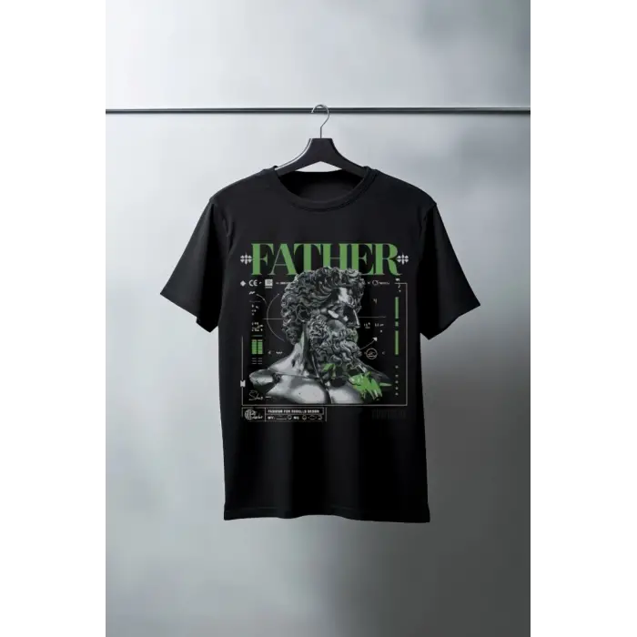 iegiyim™ Unisex Oversize 24/1 Penye DTF Baskılı Tişört - DTF84