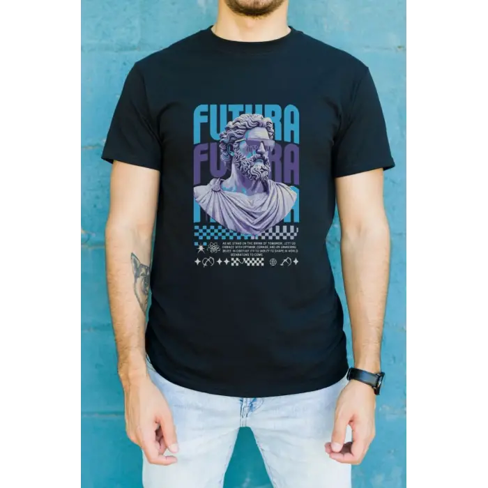 iegiyim™ Unisex Oversize 24/1 Penye DTF Baskılı Tişört - DTF85