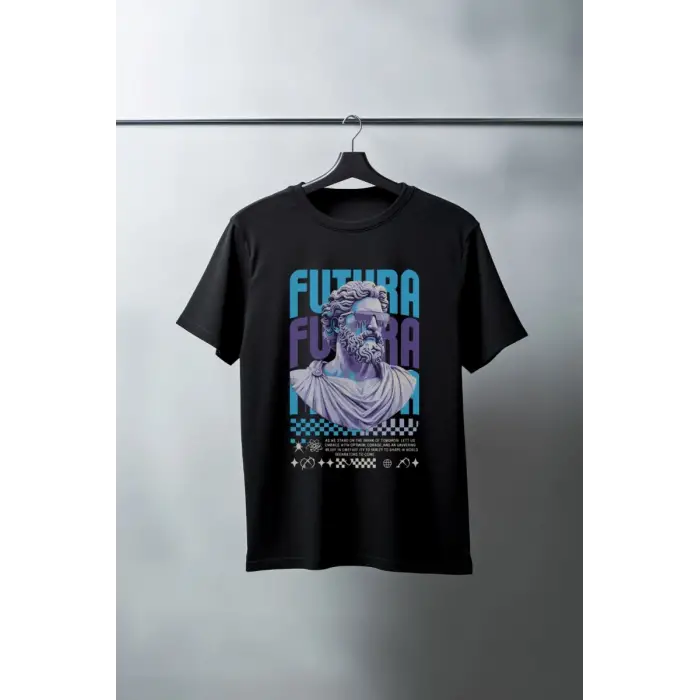 iegiyim™ Unisex Oversize 24/1 Penye DTF Baskılı Tişört - DTF85