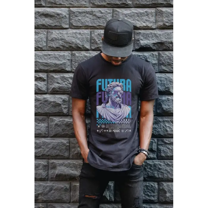 iegiyim™ Unisex Oversize 24/1 Penye DTF Baskılı Tişört - DTF85