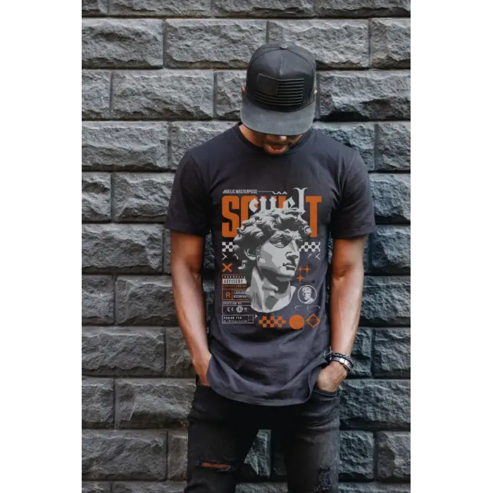 iegiyim™ Unisex Oversize 24/1 Penye DTF Baskılı Tişört - DTF90