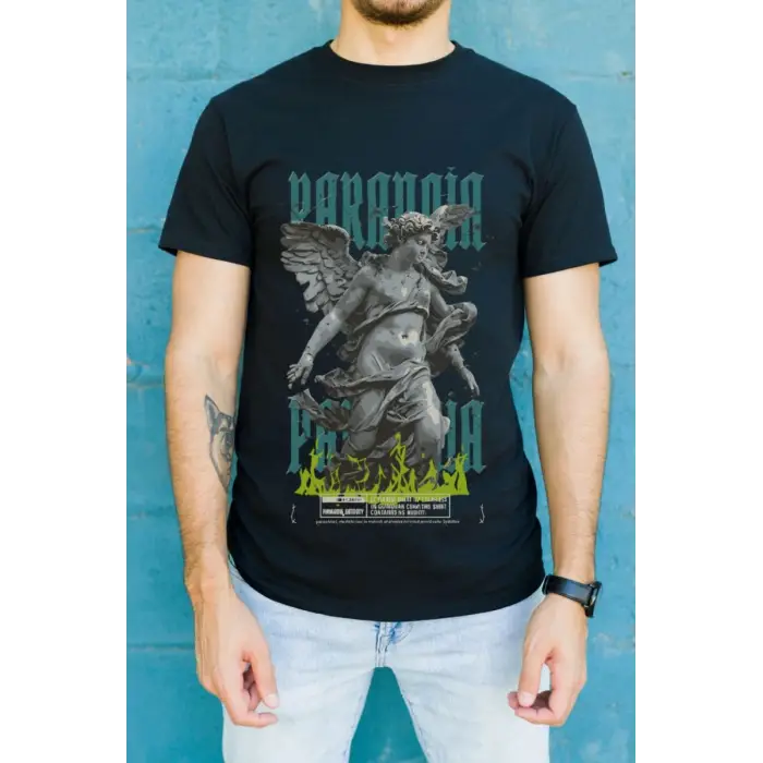 iegiyim™ Unisex Oversize 24/1 Penye DTF Baskılı Tişört - DTF93