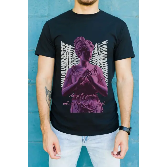 iegiyim™ Unisex Oversize 24/1 Penye DTF Baskılı Tişört - DTF97
