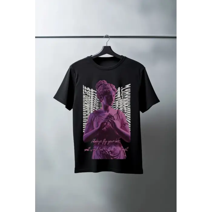 iegiyim™ Unisex Oversize 24/1 Penye DTF Baskılı Tişört - DTF97