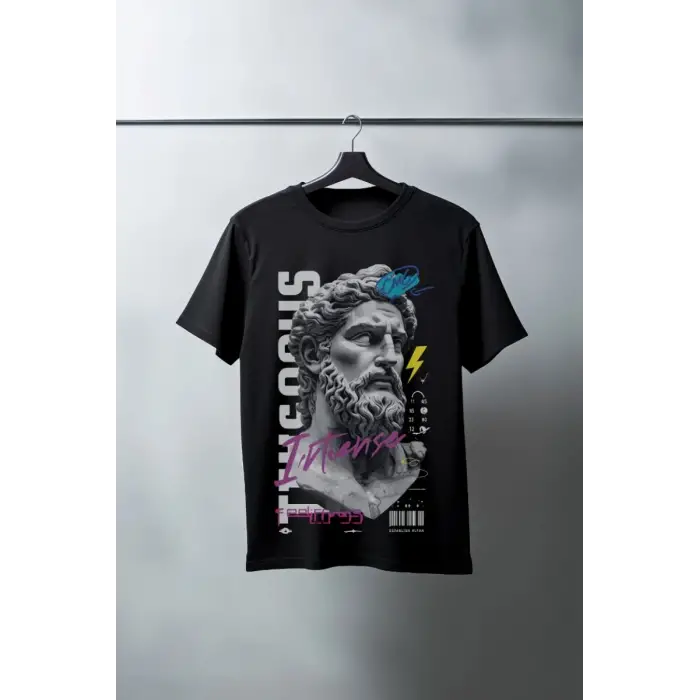 iegiyim™ Unisex Oversize 24/1 Penye DTF Baskılı Tişört - DTF98