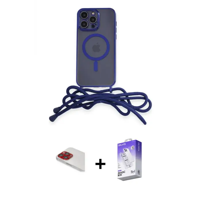 iPhone 13 Pro Max Kılıf Eksen Özel Seri - Siyah Bilvis 5in1 3D Magic Cam Ekran Koruyucu + Pers Alüminyum Kamera Lens - KI