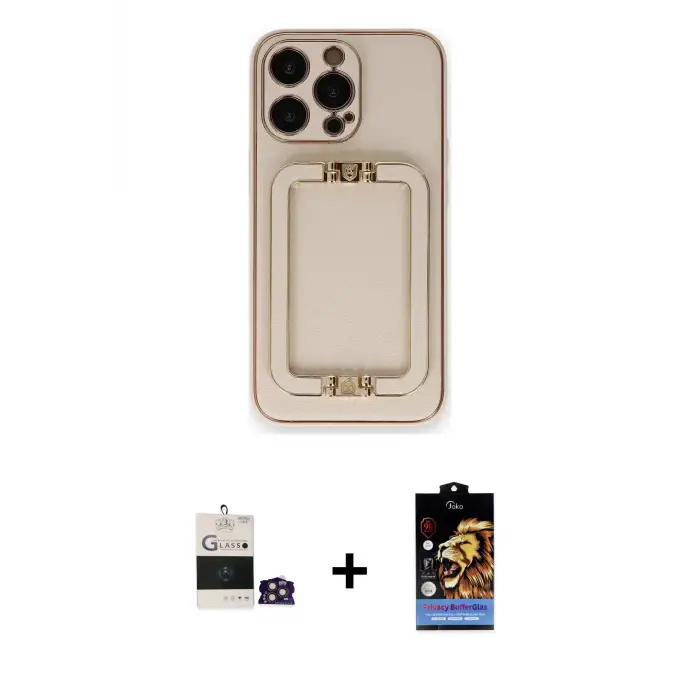 iPhone 14 Pro Max Kılıf Kozmos Minimal Prime - Siyah Buffer Hayalet Cam Ekran Koruyucu + Bilvis Titan Kamera Lens - GD