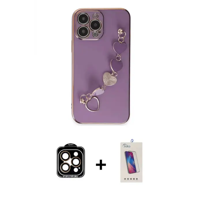 iPhone 14 Pro Max Kılıf Nova Işık Prime - Siyah Joko 5D Cam + PVD Metal Kamera Lens - TU