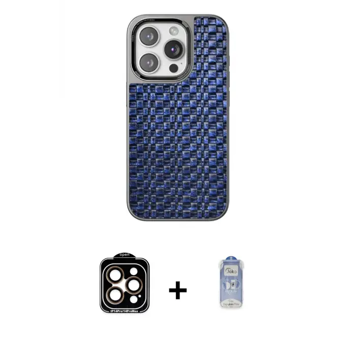 iPhone 15 Pro Max Kılıf Siluet Form Serisi - Siyah Joko Magic 5D Cam + PVD Metal Kamera Lens - TU