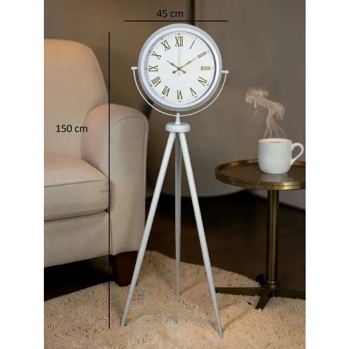 Ivory Beyaz Tripod Ayaklı Saat