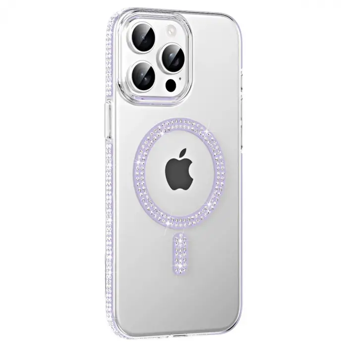 Joko Apple İphone 15 Pro Move Taşlı Magsafe Kapak - Lila