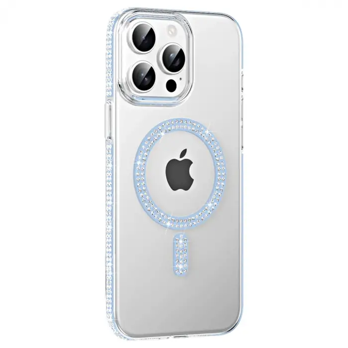 Joko Apple İphone 15 Pro Move Taşlı Magsafe Kapak - Mavi