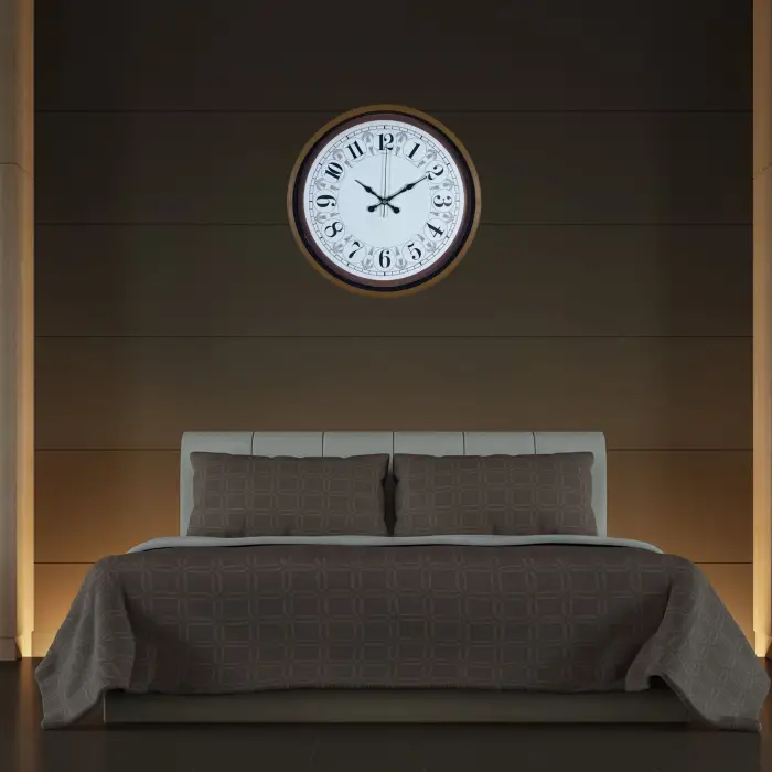 Kahverengi Motifli 36 Cm Duvar Saati