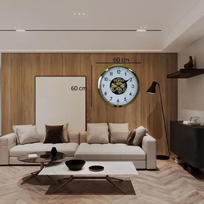 Klasik Gold 60 Cm Çarklı Duvar Saati