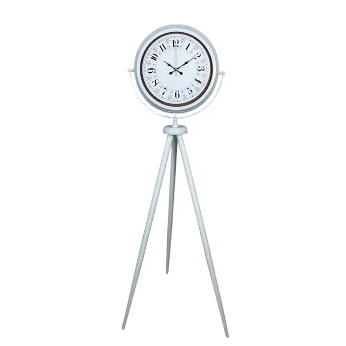 Klasik Rakamlı Beyaz Tripod Ayaklı Saat