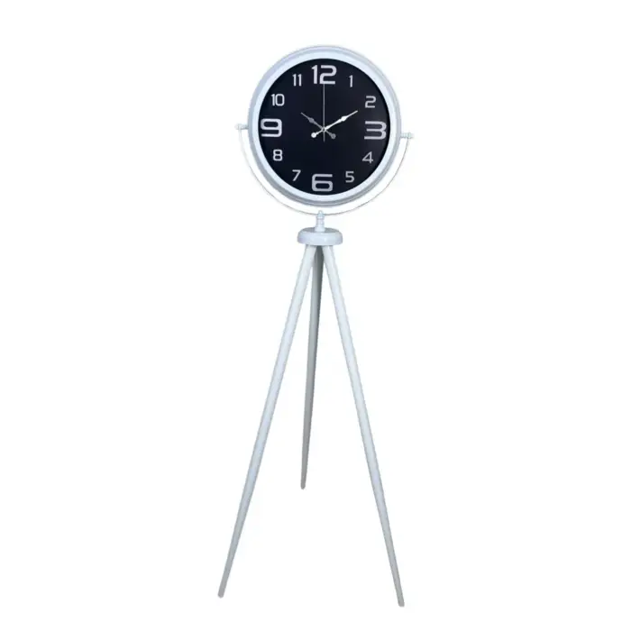 Kontrast Tasarım Beyaz Tripod Ayaklı Saat
