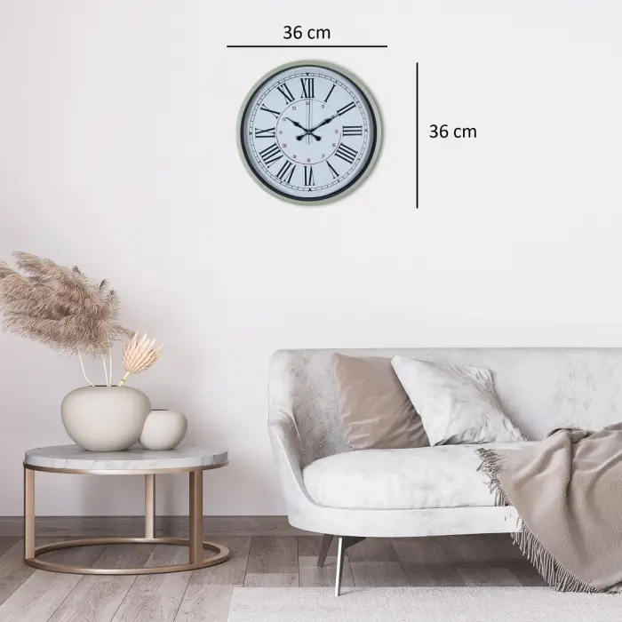 Krem 36 Cm Dekoratif Modern Duvar Saati