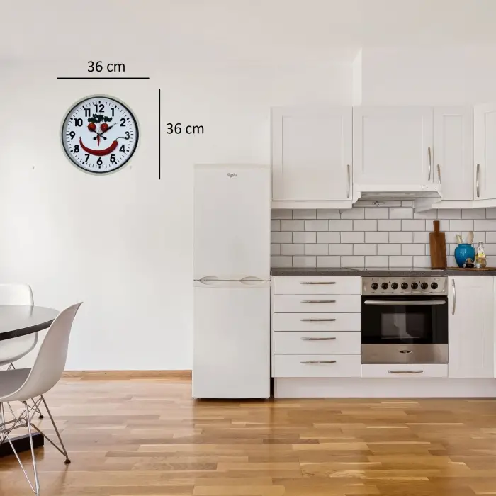 Krem 36 Cm Mutfak Dekoratif Duvar Saati