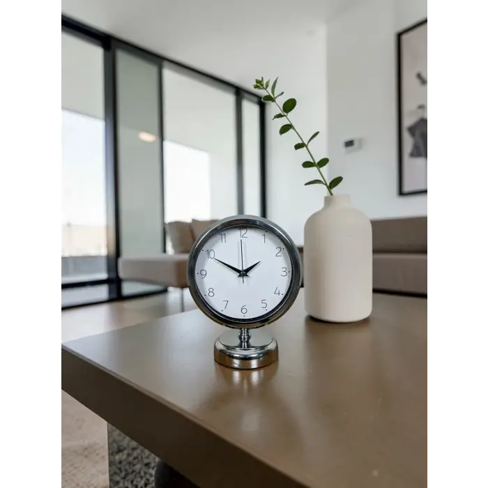 Krom 25 x 20 Cm Metal Standart Masa Saati