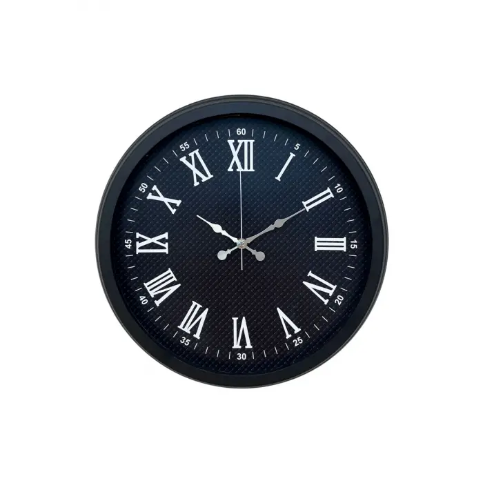 Luxury Black 40 Cm Metal Duvar Saati