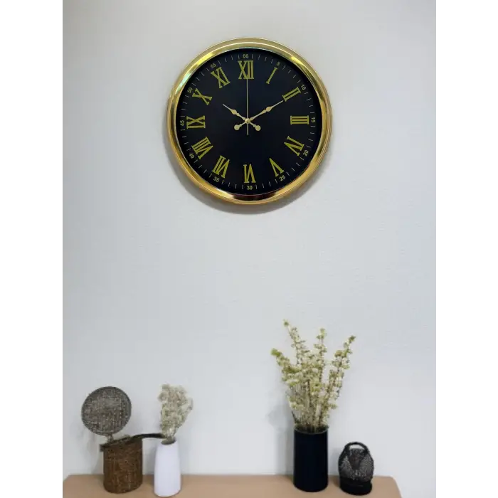 Noble Gold Black 40 Cm Metal Duvar Saati