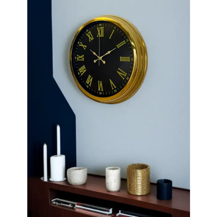 Noble Gold Black 40 Cm Metal Duvar Saati