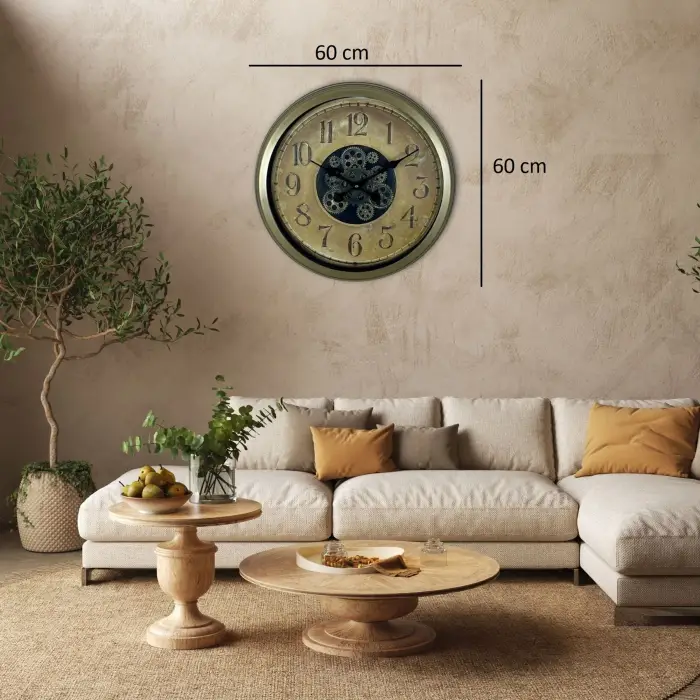 Nostalgia 60 Cm Çarklı Duvar Saati