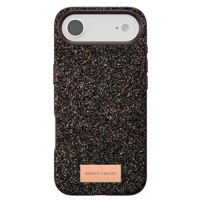 Onegif Apple İphone 17 Air Bright Simli Kapak - Gold